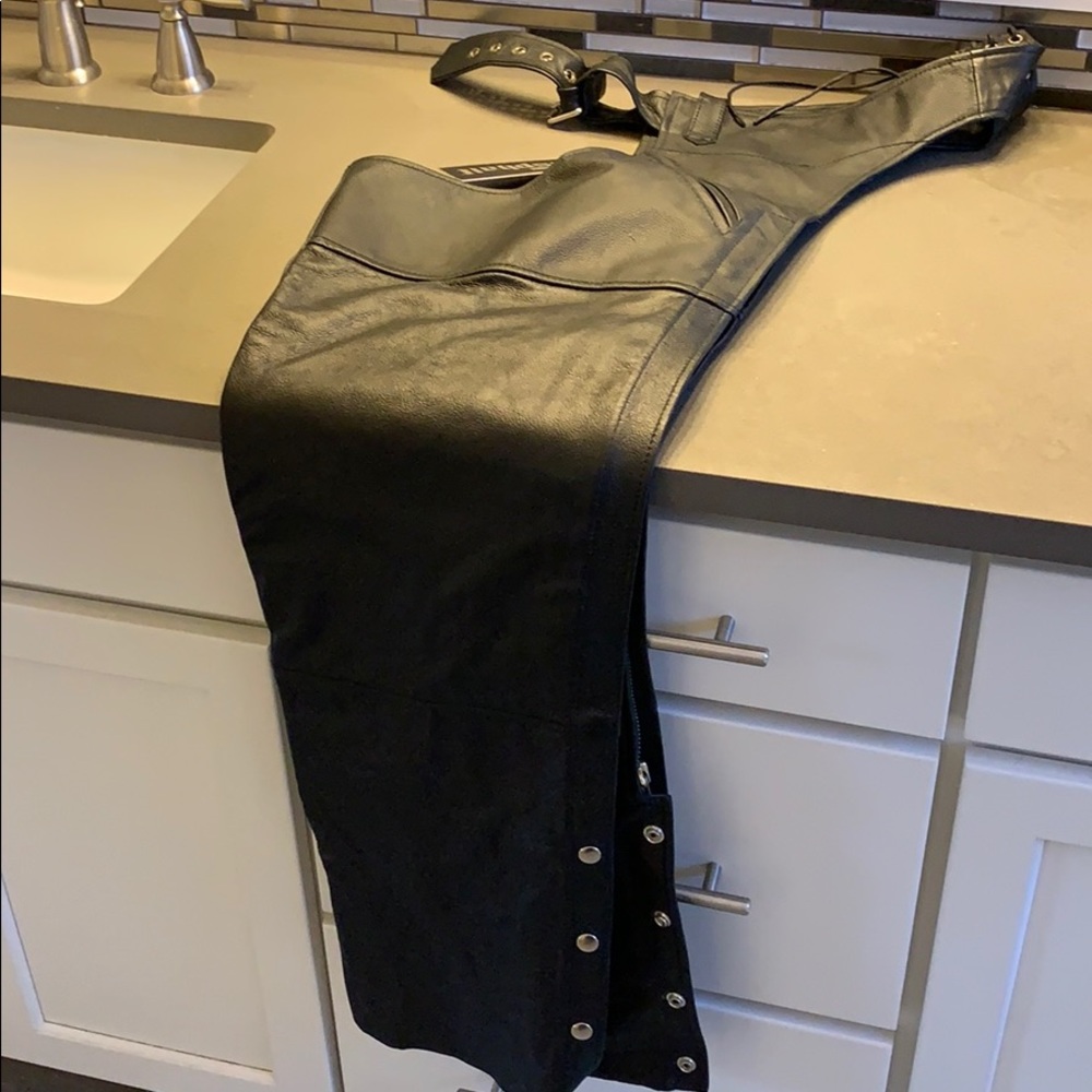 Leather chaps, asphalt brand, never worn, size med